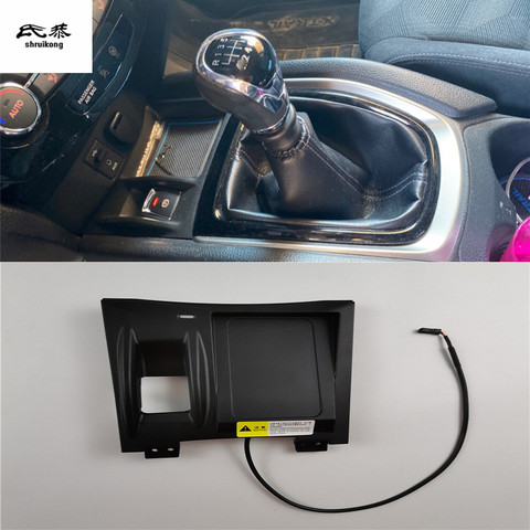 Chargeur sans fil rapide QI 15W, 1 jeu de support de charge de téléphone en plastique ABS pour Nissan x-trail T32 de 2014 à 2016, transmission manuelle ► Photo 1/1