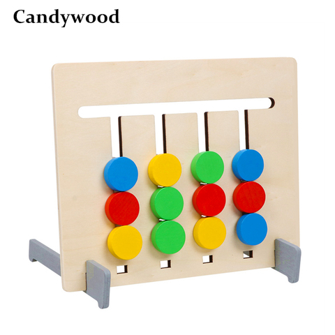 Jeu d'appariement de couleur et de fruits Double face enfants jouets en bois raisonnement logique formation enfants jouets éducatifs Montessori ► Photo 1/6