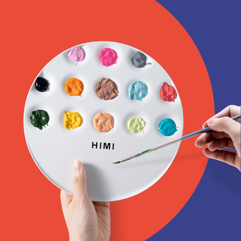 HIMI MIYA Palette de peinture pour Gouache aquarelle acrylique et peinture à l'huile UFO Palette pliable Super Palette pour enfants, artistes ► Photo 1/6