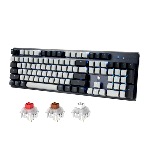 Clavier mécanique échangeable chaud de hexgear GK715S avec rvb rétro-éclairé 104 clavier imperméable principal de jeu de Keycaps de PBT pour Win/Mac ► Photo 1/6