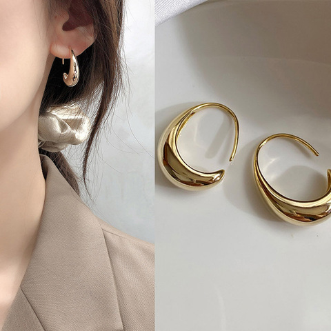 Rinhoo – boucles d'oreilles en forme d'ellipse géométrique, fait à la main, Vintage, accessoires de fête, bijoux, cadeau pour femmes ► Photo 1/6