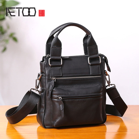 AETOO – sac à main en cuir pour hommes, petit sac vertical business décontracté, bandoulière diagonale ► Photo 1/6