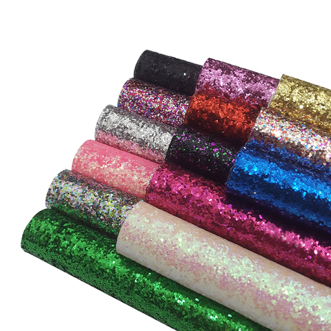 Feuilles de Faux cuir épais 22x30cm, tissu à paillettes dorées brillantes A4, Faux nœud pour cheveux synthétiques, accessoires de bricolage en cuir synthétique ► Photo 1/6