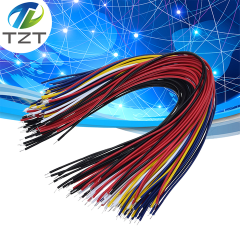 TZT 100 pièces 20CM couleur Flexible deux extrémités étamé platine de prototypage câble de raccordement fils ► Photo 1/6