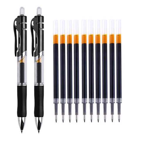 Ensemble de stylos Gel rétractables, encre noire/rouge/bleue, remplaçables, 0.5mm, fournitures de papeterie de bureau et scolaire ► Photo 1/6