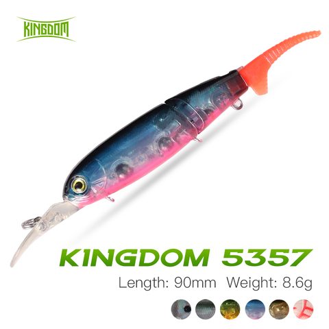 Royaume Jerkbait vairon manivelle Topwater leurre flottant 8.6g 90mm 2 Sections articulées Isca appâts artificiels pour la pêche au brochet ► Photo 1/6