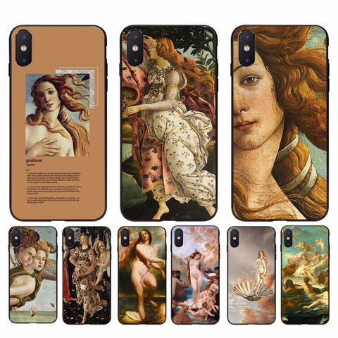 Yinuoda Art peinture la naissance de vénus Bling mignon étui de téléphone pour iphone 11 Pro Max X XS MAX 6 6s 7 8 plus 5 5S 5SE XR SE2022 ► Photo 1/6