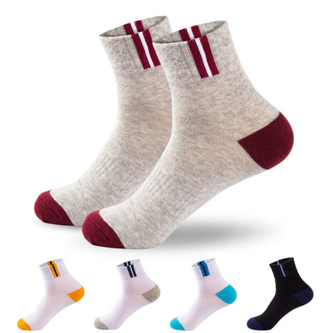 Chaussettes en coton pour hommes, 10 pièces = 5 paires, pour tenue d'affaires, maille respirante, mode printemps été automne, Sport décontracté, EU39-44 ► Photo 1/6