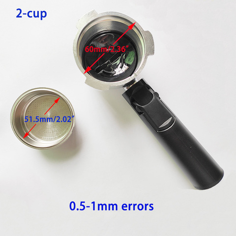 Poignée à café pressurisée 51mm, porte-filtre et panier filtrant pour cafetière expresso professionnelle, accessoire ► Photo 1/6