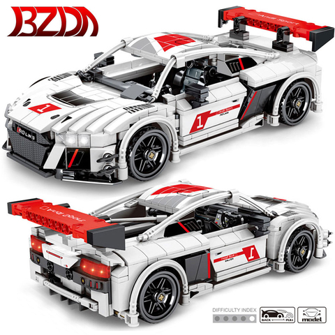 BZDA retirer les blocs de voiture de course technique voiture ville vitesse Champion modèle blocs de construction A8 Supercar briques jouets cadeau de noël ► Photo 1/6