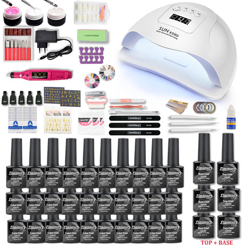 Ensemble de manucure avec séchoir à lampe à LED UV 80W/54W et Machine électrique 20000 tr/min manucure Gel UV Kit de vernis à ongles ► Photo 1/6