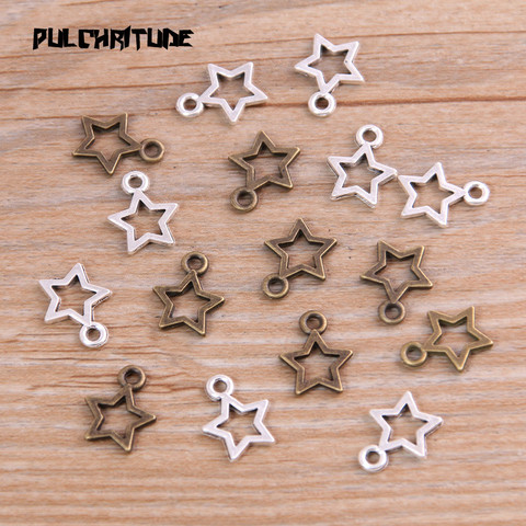 Nouveau produit deux couleurs, 10x12mm, marquage pour bijoux, 60 pièces, en alliage métallique, 10x12mm, Mini creux et cinq points, pendentif à breloques pièces ► Photo 1/3