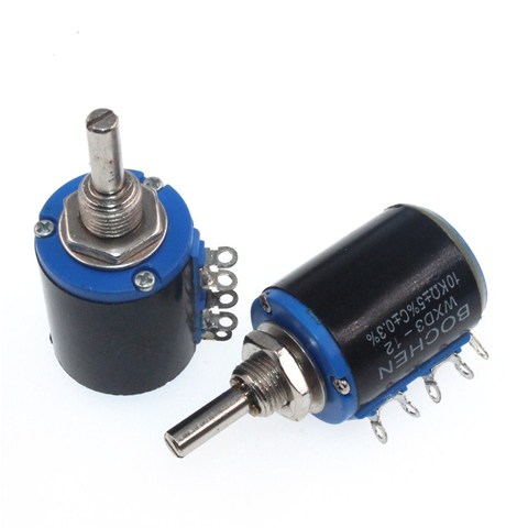 Potentiomètre multi-tours résistance bobinée avec réglage du volume WXD3-12-1W 100R 220R 1k 2.2k 3.3k 4.7k 10k 33k 47K ► Photo 1/4