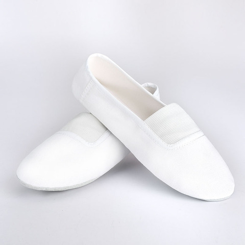 USHINE – chaussures plates blanches pour hommes et femmes, mise à jour intérieure, pour le modelage du corps, Yoga, gymnastique, Ballet, danse, pour enfants, EU22-45 ► Photo 1/6