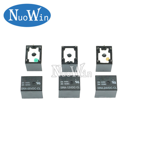 5 pièces 5V 12V 24V 20A DC Relais De Puissance SRA-05VDC-CL SRA-12VDC-CL SRA-24VDC-CL 5Pin Type PCB Noir relais Automobile ► Photo 1/1