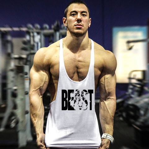 Marque couleur vêtements gymnases débardeur hommes Fitness chemise sans manches peigné coton Muscle gilet musculation Stringer gilet de course ► Photo 1/6