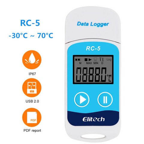 Enregistreur numérique de données de température d'usb de RC-5 32000 Point de lecture enregistreur de haute précision de centrale de mesure pour le Transport de stockage d'entrepôt ► Photo 1/6