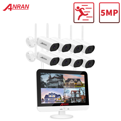 ANRAN – Kit de caméra de sécurité 5mp, moniteur sans fil 13 pouces, NVR, système de vidéosurveillance Audio Wifi pour l'extérieur ► Photo 1/6