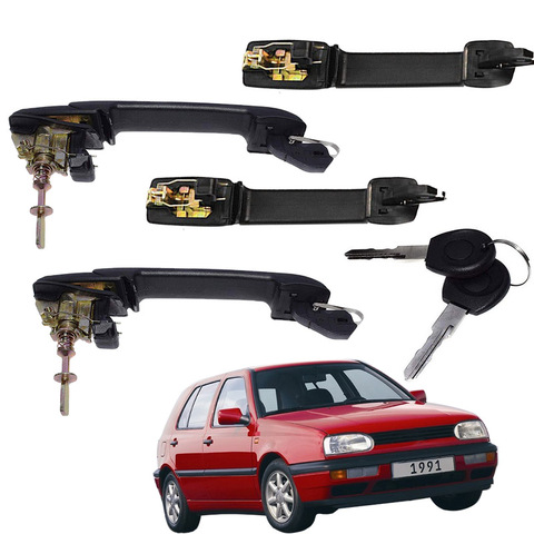 Pour VW Golf Mk3 VENTO 1991-1997 poignée de porte extérieure avec clés avant arrière gauche droite 1H0837207B, 1H0837207C 1H4 839 205 ► Photo 1/4