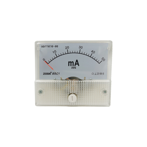 Panneau de compteur analogique Direct 85C1-mA 30mA 50mA 200mA 50uA 500uA DC, amplificateur de mesure de courant micromètre de pointe 64x56MM 1 pièce ► Photo 1/6