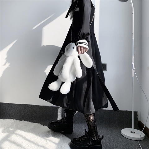 Japonais Anime Cosplay sac à main Jk Lolita mignon lapin lapin poupée en peluche sac coréen doux fille Style gothique étudiant sac à dos paquet ► Photo 1/6