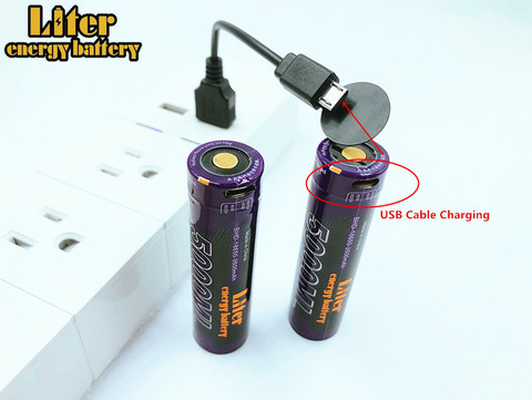 5000ML USB 3.7V 18650 mAh Li-ion USB 3500 ML batterie Rechargeable voyant LED charge cc + fil USB ► Photo 1/1
