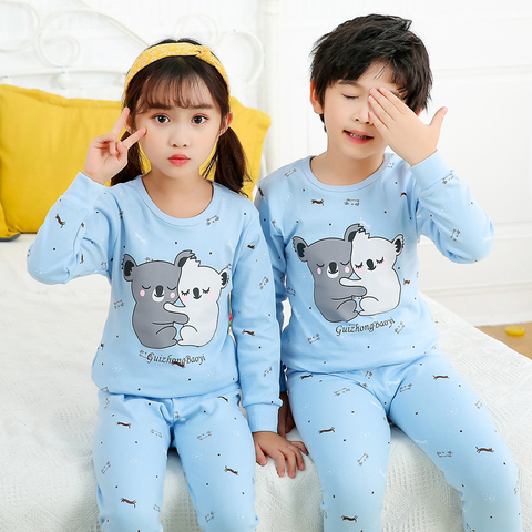 Pyjama d'automne pour enfants, vêtements de nuit pour garçons et filles, à manches longues ► Photo 1/6