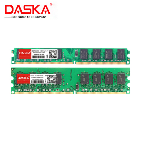 DASKA 4G 4 go (2 go X 2 pièces) DDR2 pc2 6400 800Mhz pour ordinateur de bureau pc2-6400 ddr2 667 MHZ (pour intel amd) haute Compatible ► Photo 1/5