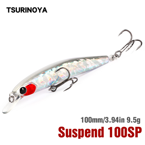 TSURINOYA 100SP suspendant le leurre de pêche au vairon DW70 100mm 9.5g Jerkbait brochet basse manivelle Wobbler matériel de pêche d'appât dur ► Photo 1/6