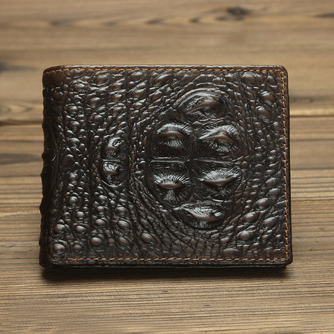 Portefeuille Crocodile en cuir véritable pour homme, pochette et porte-monnaie masculin, de qualité supérieure ► Photo 1/6