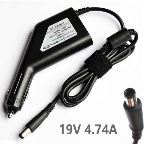 Chargeur de voiture pour ordinateur portable Hp Elitebook, 19V, 4,74 a, 90W, adaptateur électrique, pour modèles 8460p 8440p 2540p 8470p 2560p 6930p 8560p 8540p 2570 w 8540p ► Photo 1/6