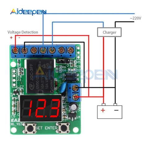 Commutateur de relais numérique 12V 24V cc | Module de commande, Module de relais, détection de tension, charge, moniteur de décharge Test ► Photo 1/6