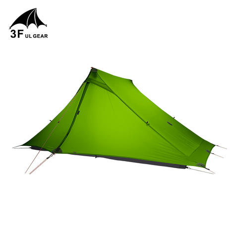 3F UL GEAR Lanshan 2 pro-tente de Camping ultralégère pour 2 personnes, sans bras, 3 saisons, tente professionnelle 20D, nylon argenté ► Photo 1/6
