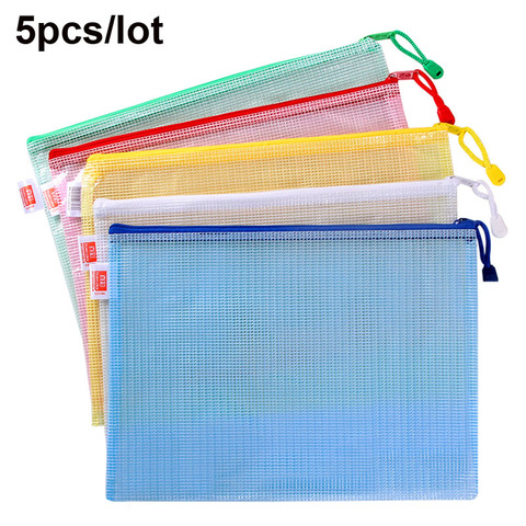 Sharkbang – pochette transparente pour dossiers A4, 5 pièces/lot, étui de bureau pour crayons, organiseur de documents, sac de rangement étanche pour papeterie ► Photo 1/6