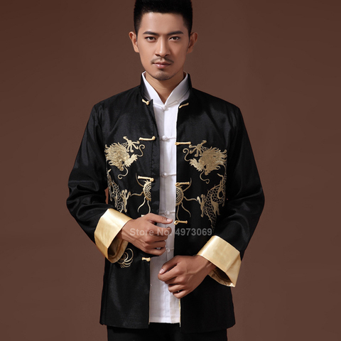 Homme vêtements 2022 broderie Dragon Tangsuit traditionnel chinois vêtements pour hommes petit haut veste Cheongsam Hanfu Vintage ► Photo 1/6