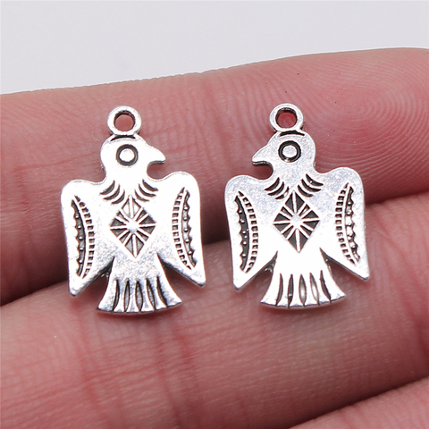 WYSIWYG 10 pièces Charmes Oiseau Antique En Alliage De Couleur Argent Bijoux Bricolage Faisant Accessoires 12x19mm ► Photo 1/3