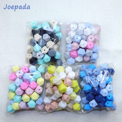 Joepada-perles hexagonales en Silicone 14mm, 30 pièces/lot, à faire soi-même, chaîne sucette pour bébé, anneau de dentition sans BPA, accessoires pour bébé ► Photo 1/6