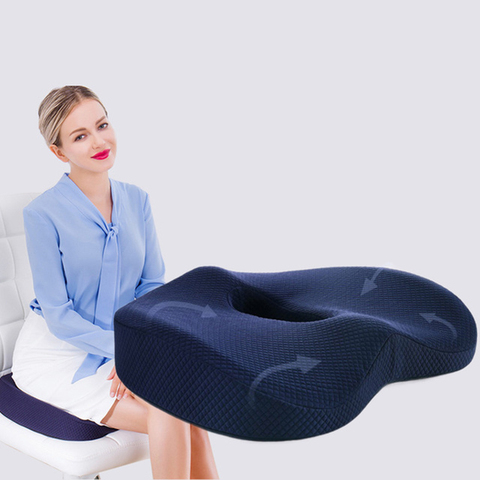 Coussin de siège en mousse à mémoire | Soutien de la hanche, orthopédique, coussin de Coccyx de chaise de bureau, siège de voiture, oreiller de Massage de fauteuil roulant ► Photo 1/6