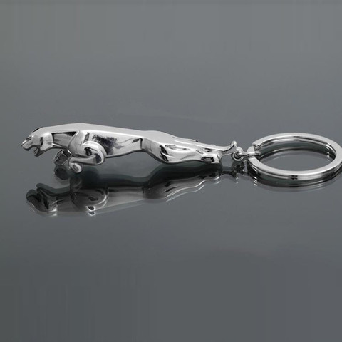 Classique argent couleur acier inoxydable léopard porte-clés Jaguar voiture porte-clés sac fin porte-clés deux Types bijoux créatifs Q-004 ► Photo 1/6