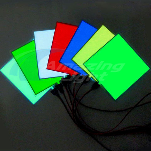 Panneau EL rétro-éclairage led électroluminescent, 10x10 cm, avec onduleur DC3V / DC5V / DC12V ► Photo 1/6