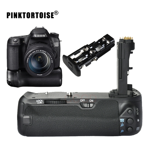 Pinktortue – support de poignée de batterie 70D, pour Canon EOS 70D 80D DSLR as BG-E14 LP-E6 ► Photo 1/5