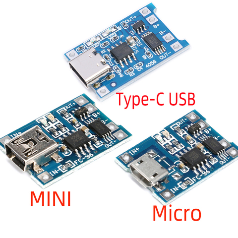 Module de chargeur de batterie au Lithium, carte de charge Micro USB 5V 1A 18650 TP4056 avec double fonction de Protection 1A Li-ion ► Photo 1/5