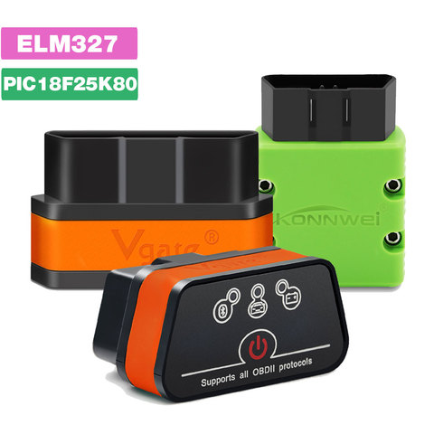 Konnwei KW902 Bluetooth/Wifi ELM327 v1,5 avec boîtier, outils de Diagnostic, ELM 327 OBD2, Support du lecteur de codes, J1805 protocole ► Photo 1/6