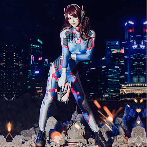 Costume de Cosplay D.va Zentai, body pour femme et fille, Nano Cola Dva, Costume Hana Song, Costumes de fête d'halloween, nouvelle collection ► Photo 1/4