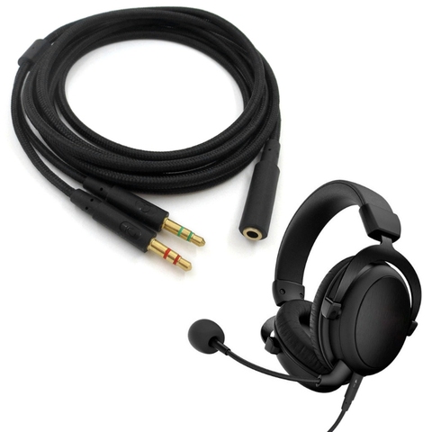 2022 nouveau remplacement 3.5mm universel 2 en 1 casque de jeu Audio-câble d'extension pour HyperX Cloud II/Alpha-/Cloud vol/tête de noyau ► Photo 1/6