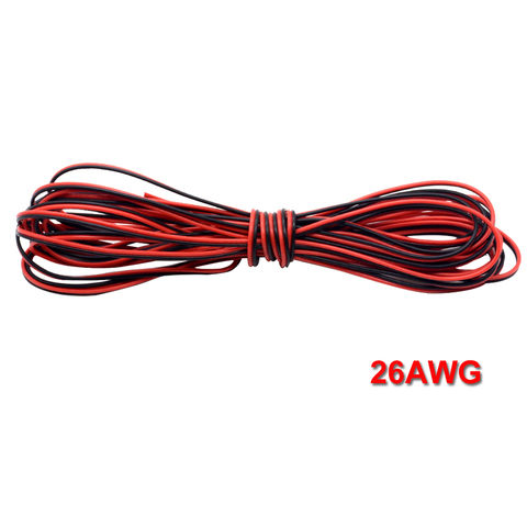 5 m/lot Rouge Noir 2 Pins 26AWG LED Extension Amincie Fil de Cuivre Câble avec fil croix-section 0.1 PVC fil isolé pour Voiture ► Photo 1/4