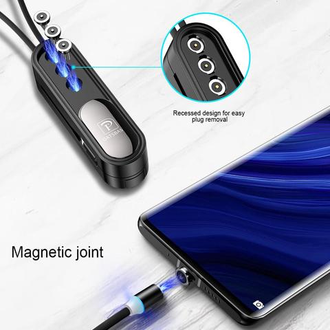 Câble micro Usb/type-c magnétique pour recharge rapide, cordon de chargeur aimanté pour téléphone iphone 7, Xiaomi, iphone xr ► Photo 1/6