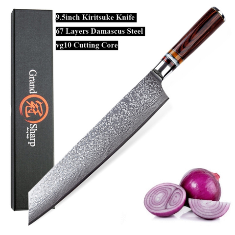 Couteau de Chef, damas couteau de cuisine japonais en acier inoxydable, damas manche de Pakka outils de cuisine professionnels, coffret cadeau ► Photo 1/6