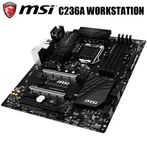 MSI – carte mère C236A, 64 go DDR4, PCI-E 1151, pour station de travail, Intel Xeon E3-1200/v5, 1151 (modèle 3.0) ► Photo 1/4