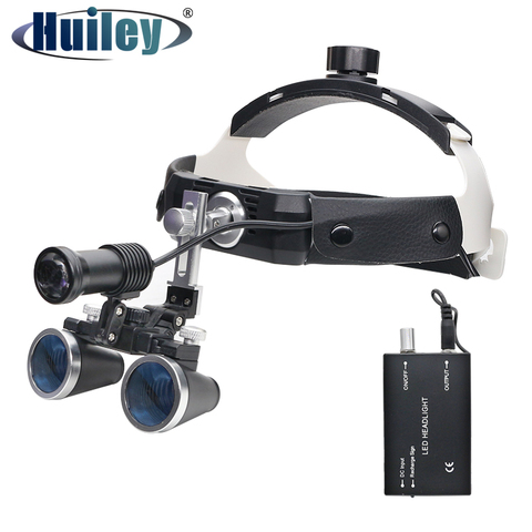 Loupe médicale opération chirurgicale lumière LED, haute intensité 3.5X avec phare dentaire Loupes dentaires ► Photo 1/6